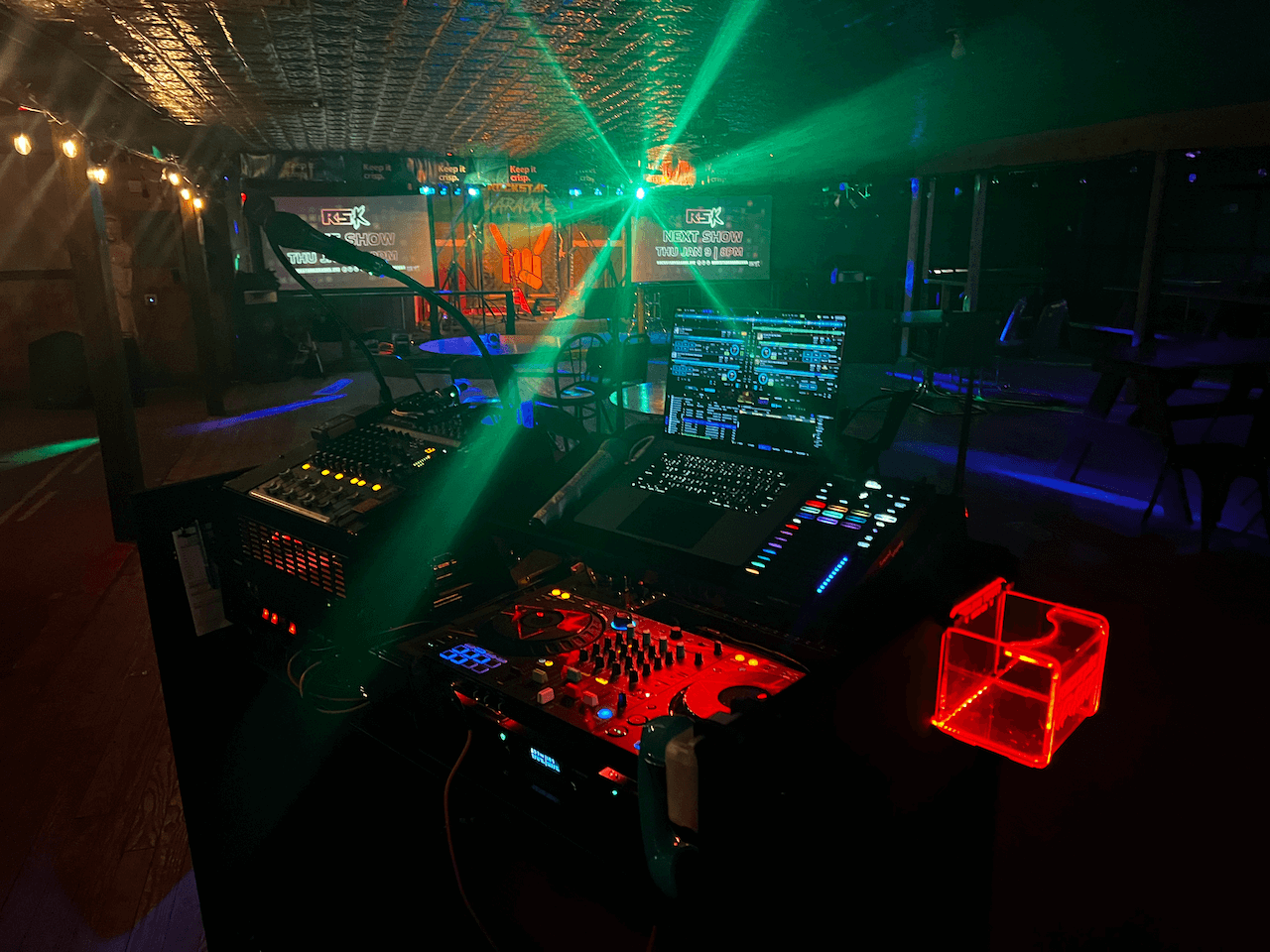 Rockstar Karaoke stage setup with full production lighting